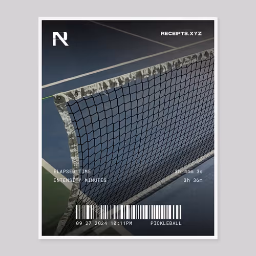 Ryl's First Official Pickleball Receipt