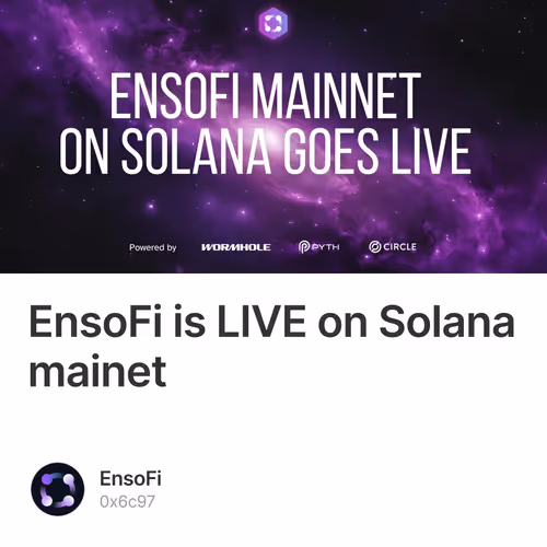 EnsoFi is LIVE on Solana mainet