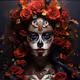 Skull in flowers
