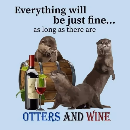 Otters drink