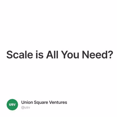 Scale is All You Need?