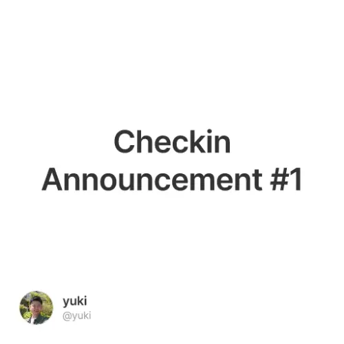 Checkin Announcement #1