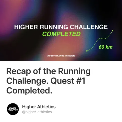 Recap of the Running Challenge. Quest #1 Completed.
