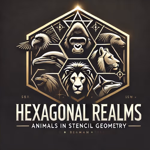 Hexagonal Realms: Animals in Stencil Geometry