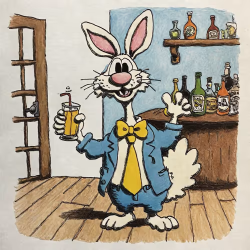 Mr. Rabbit came to the bar