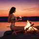 Girl by the fire