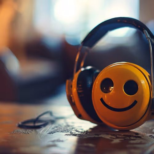 A smile inside the headphones