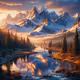 Sunrise over Mountains and Rivers R 1