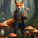 Mr Fox with mushrooms