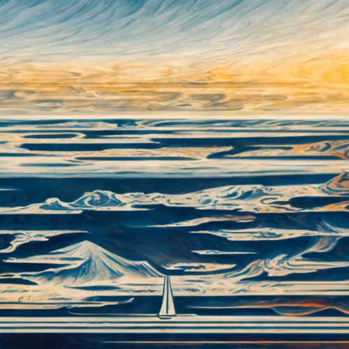 A lonely sail at sea