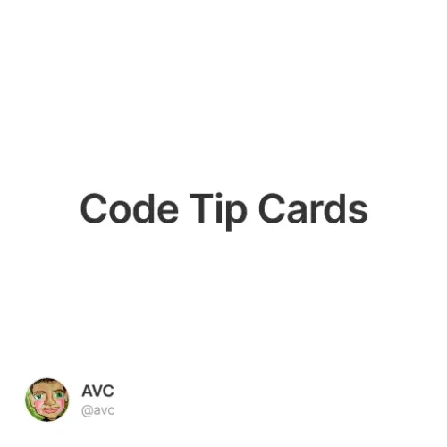 Code Tip Cards