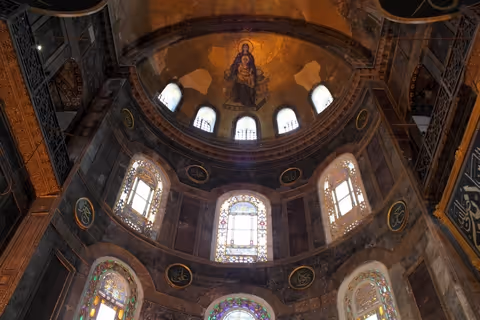 Apse mosaic of the Virgin Mary and Christ the Child