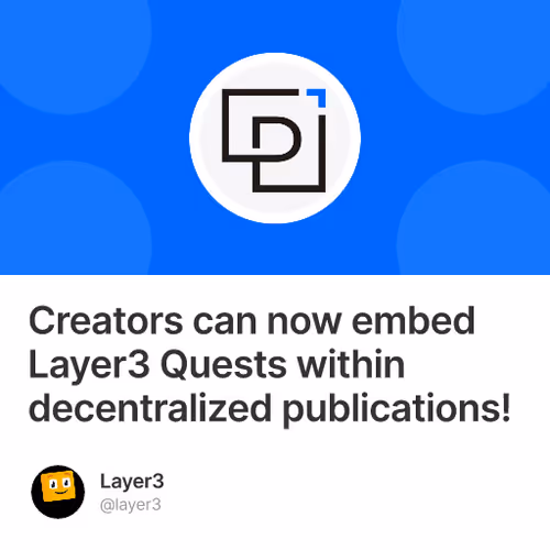 Layer3 is Live on Paragraph