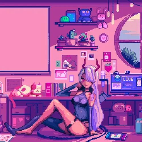 Base Pixel Art - sakura bedroom