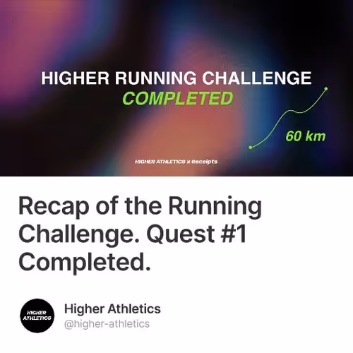 Recap of the Running Challenge. Quest #1 Completed.