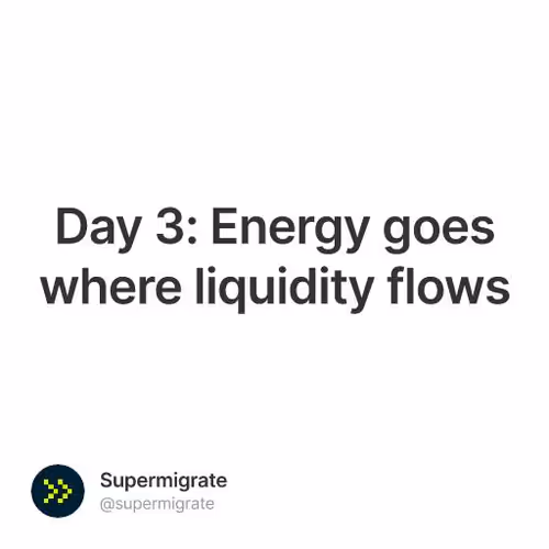 Day 3: Energy goes where liquidity flows
