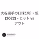 大谷選手の打球分析・仮 (2022) - ヒット vs アウト