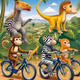 Zebra monkey on the bike