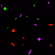 Composition of colorful particles on black