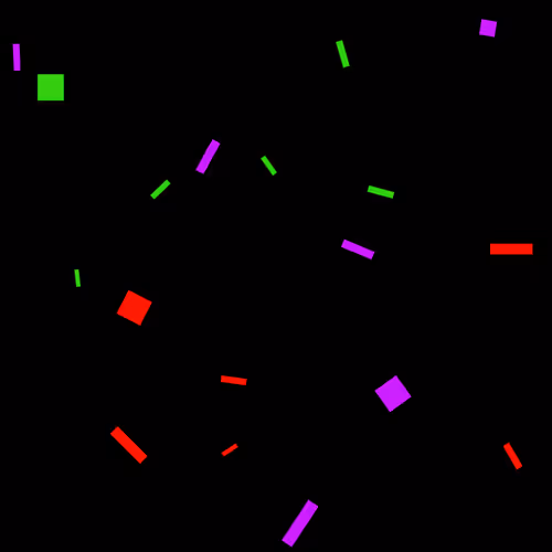 Composition of colorful particles on black