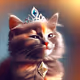 A cute cat wearing an ETH tiara