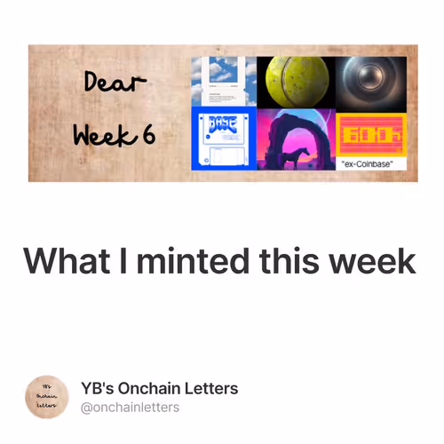 What I minted this week