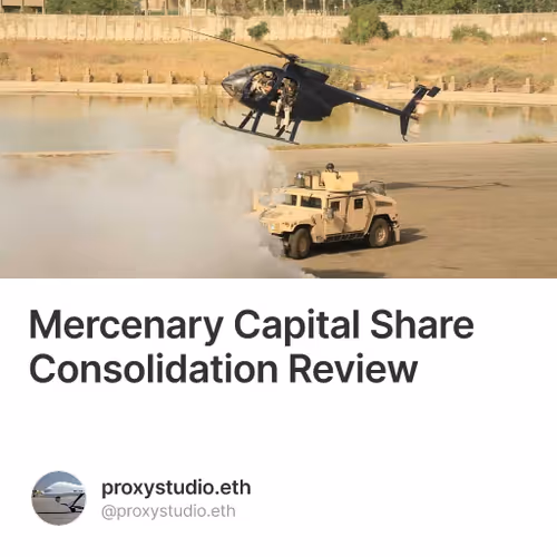 Mercenary Capital Share Consolidation Review