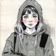 The girl with the backpack