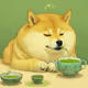 Doge drinks green tea