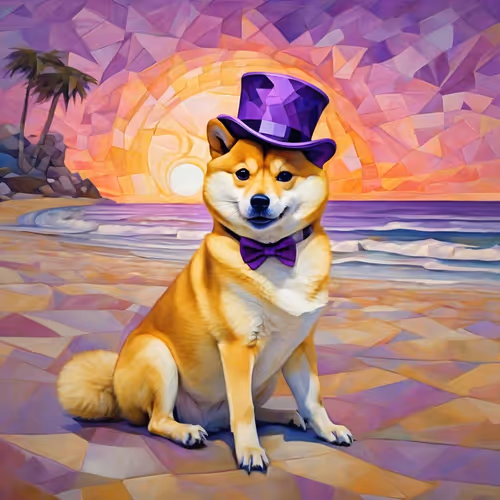 Dapper Doge at the beach