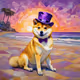 Dapper Doge at the beach