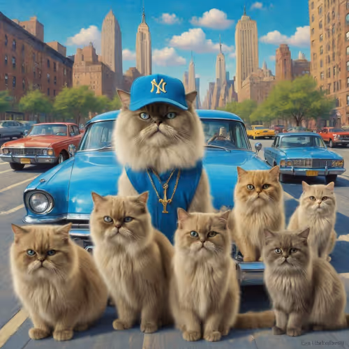 Mr. Miggles in the vintage car