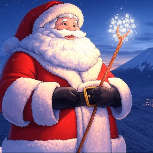 Santa On Fuji Mountain InTheSnow