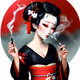 geisha and cigarette