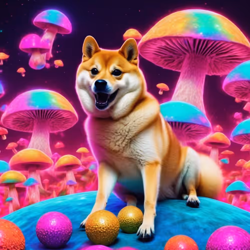 trippy doge in space