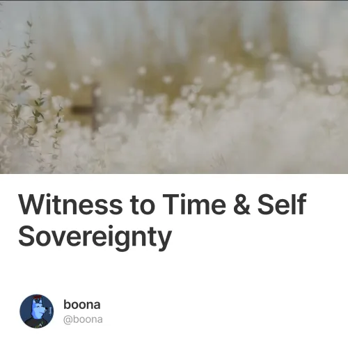 Witness to Time & Self Sovereignty