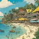City ​​by the ocean
