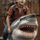 Boy Rides Shark