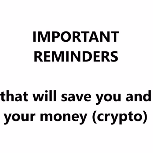 Important reminders