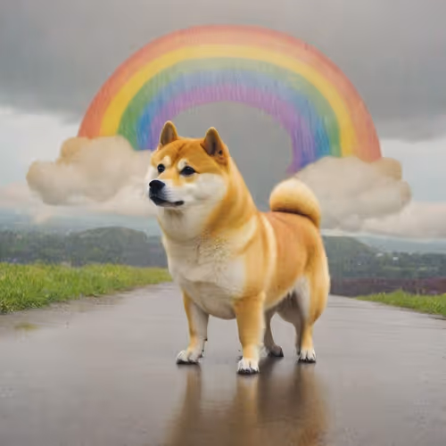 Dog to the rainbow