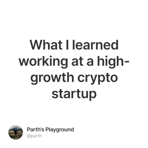 What I learned working at a high-growth crypto startup