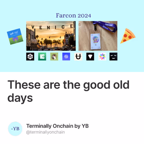 These are the good old days