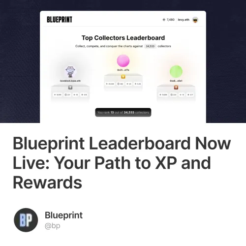 Blueprint Leaderboard Now Live: Your Path to XP and Rewards