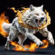 Wolf on fire