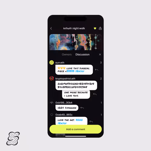 Surreal adds one-tap tips & comments on Zora mints