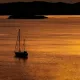 Sailboat in Secret Harbor at Sunset