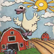 A Silly Goose Flying