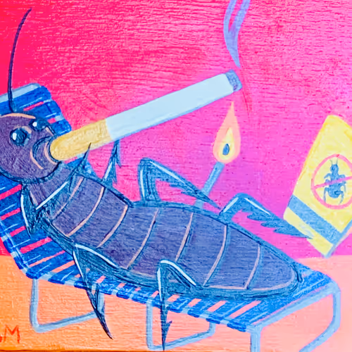 Smoking Roach by Moseph