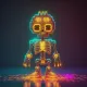 Neon Skeleton Pixel Code : 3
