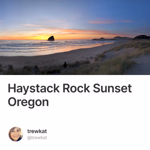 Haystack Rock Sunset Oregon